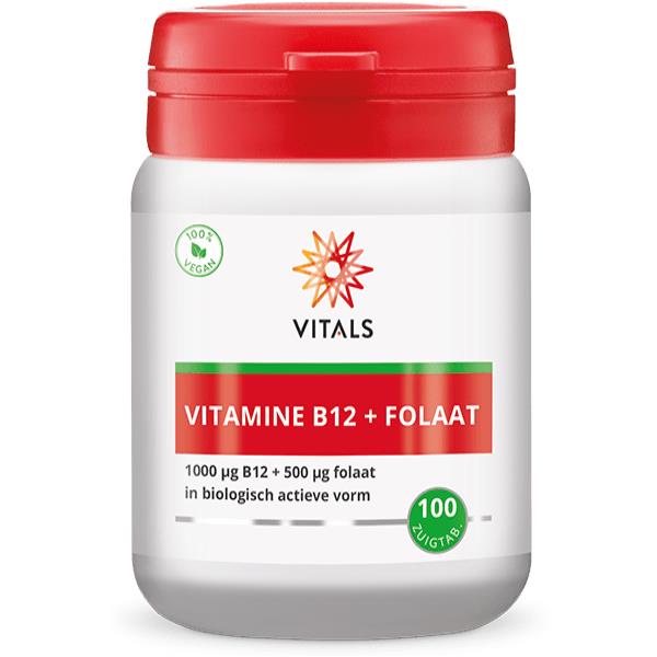 Vitals Vitamine B12 1000 mcg met folaat 500 mcg - 100 zuigtabletten