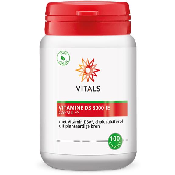 Vitals Vitamine D3 3000 IE - 100 Vegetarische capsules