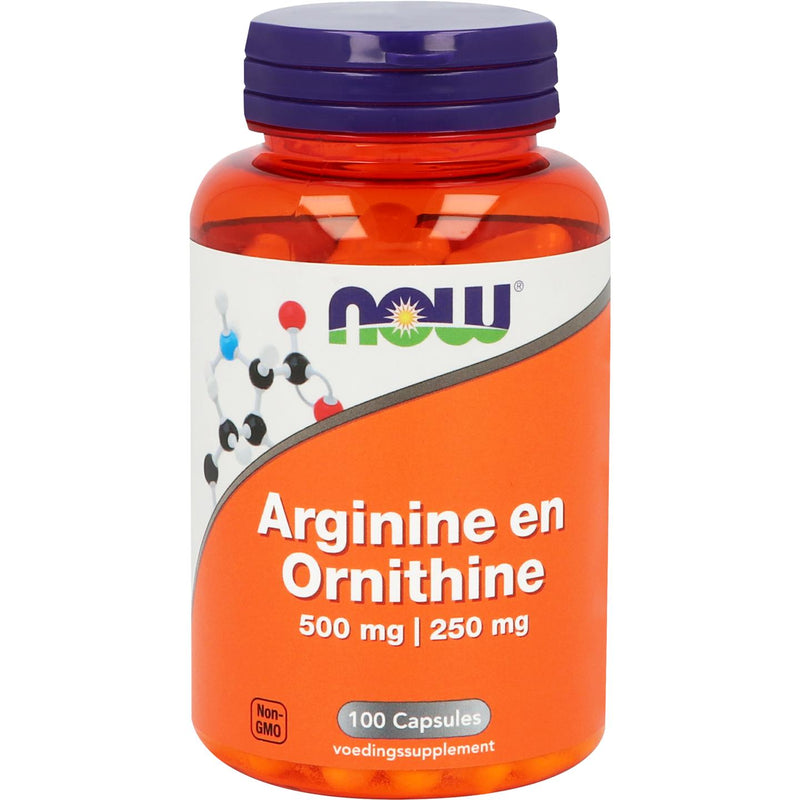 NOW  Arginine en Ornithine 500 mg/250 mg - 100 capsules