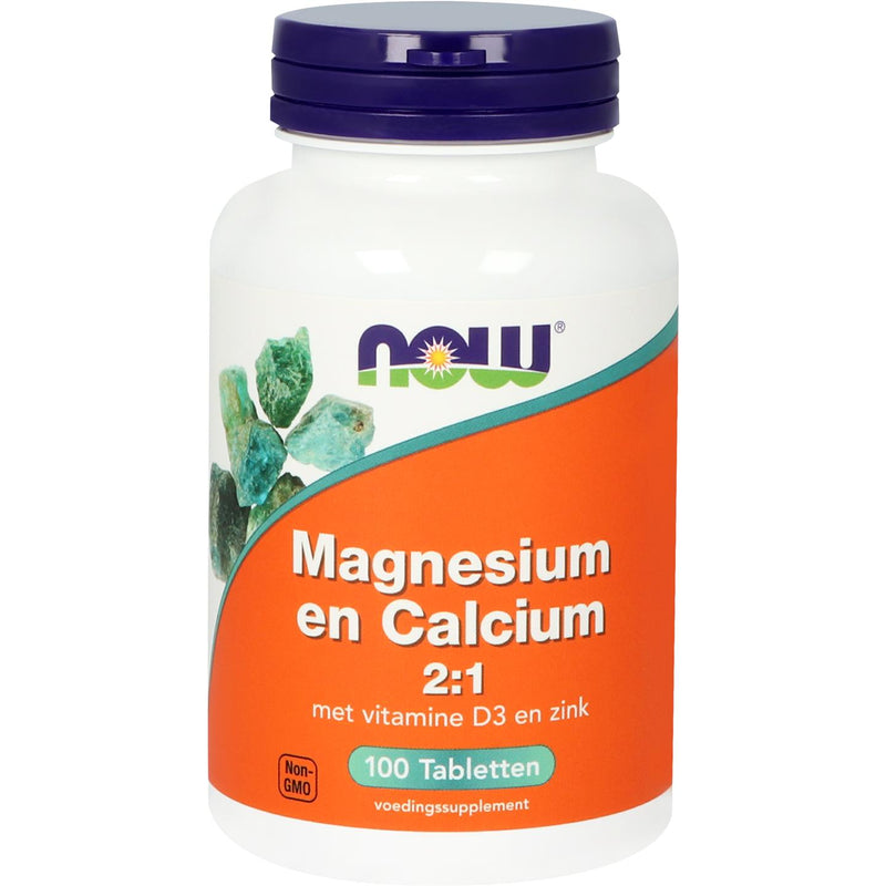 NOW  Magnesium en Calcium 2:1 - 100 tabletten