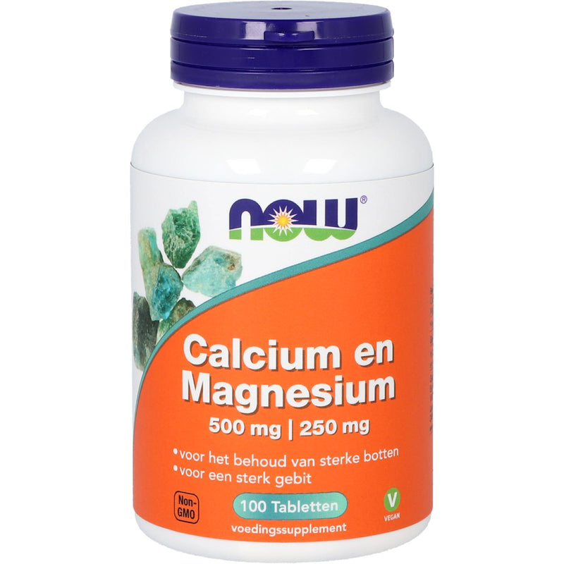 NOW Calcium en Magnesium - 100 tabletten