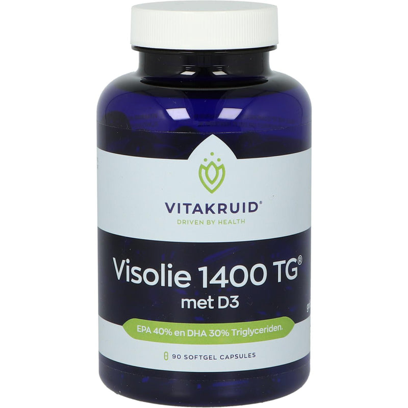 VitaKruid Visolie 1400 TG met D3 EPA 40%-DHA 30% - 90 softgels
