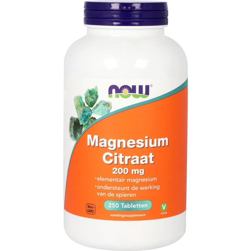 NOW Magnesium Citraat 200 mg - 250 tabletten