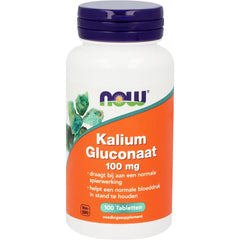 NOW Kalium gluconaat 100 mg - 100 tabletten
