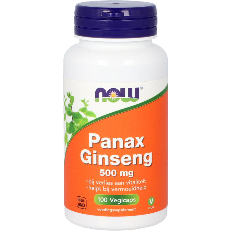 NOW Panax ginseng 500 mg - 100 Vegetarische capsules