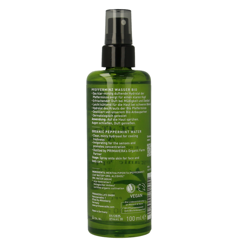 Primavera Peppermint water 100 Milliliter - 123vitamines