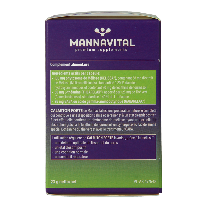 Mannavital Calmiton 60 Vegetarische capsules - 123vitamines