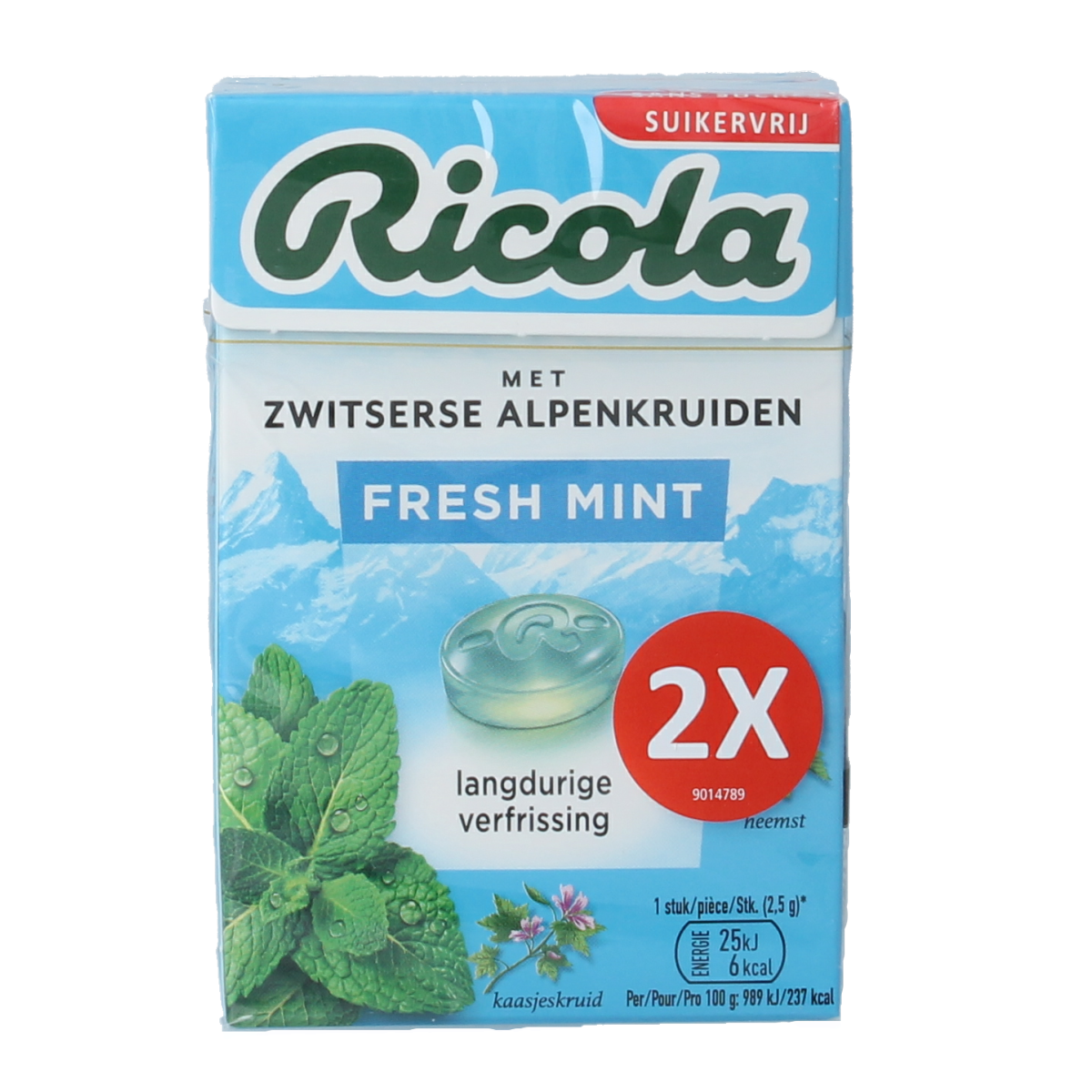 Ricola Fresh mint suikervrij duo pack 100 Gram - 123vitamines