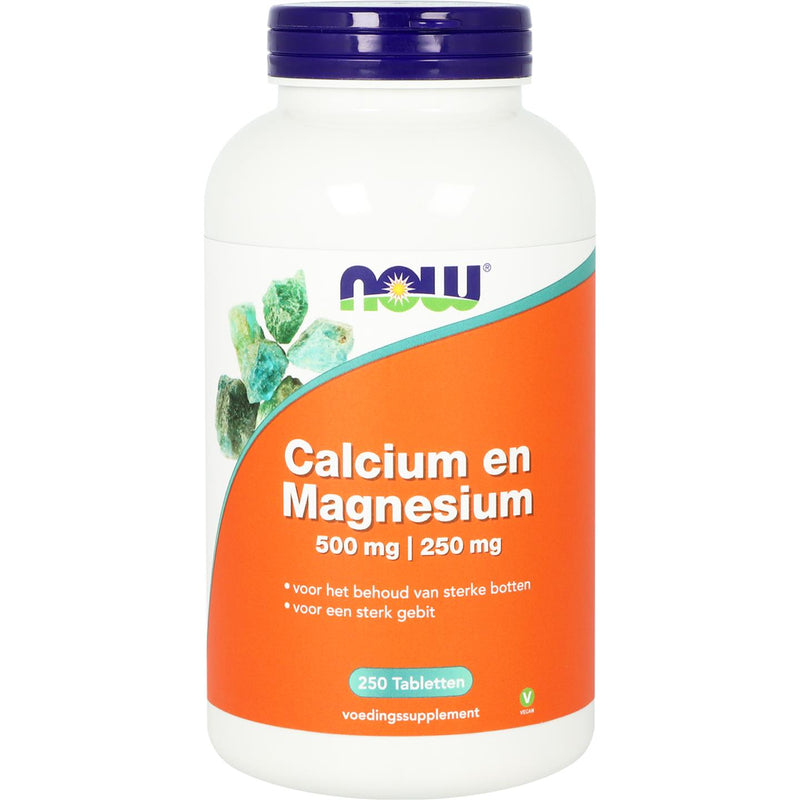 NOW Calcium 500 mg en Magnesium - 250 tabletten