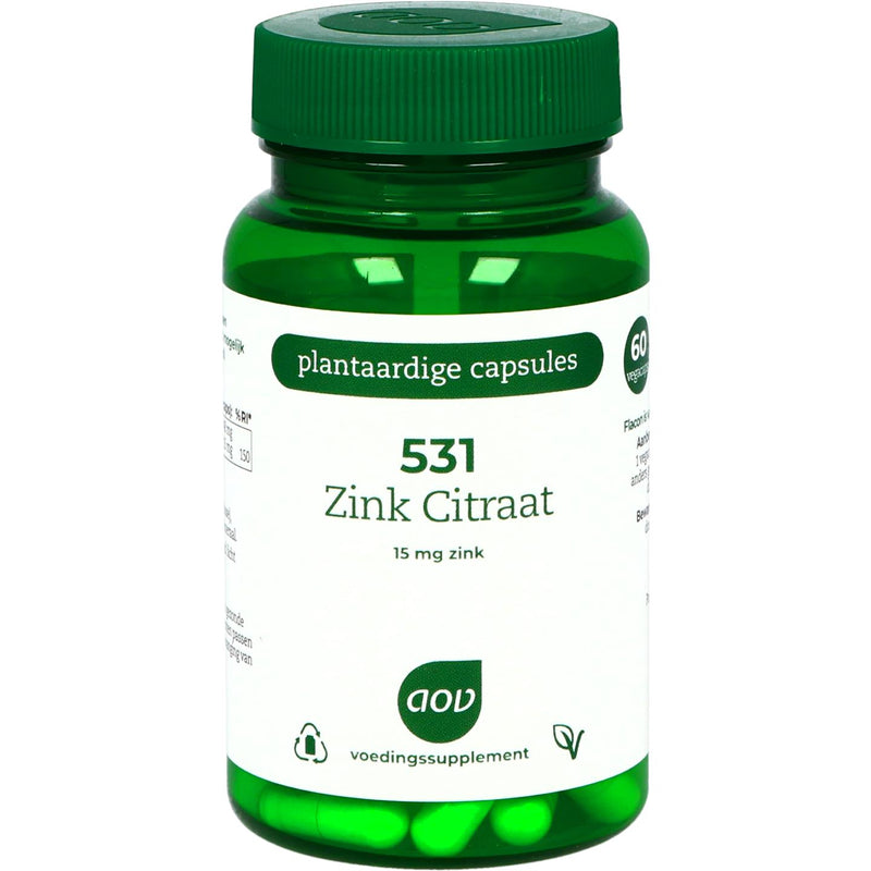 AOV 531 Zink Citraat 15 mg - 60 Vegetarische capsules