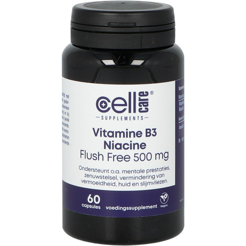 CellCare Vitamine B3 Niacine Flush Free 500 mg - 60 Vegetarische capsules