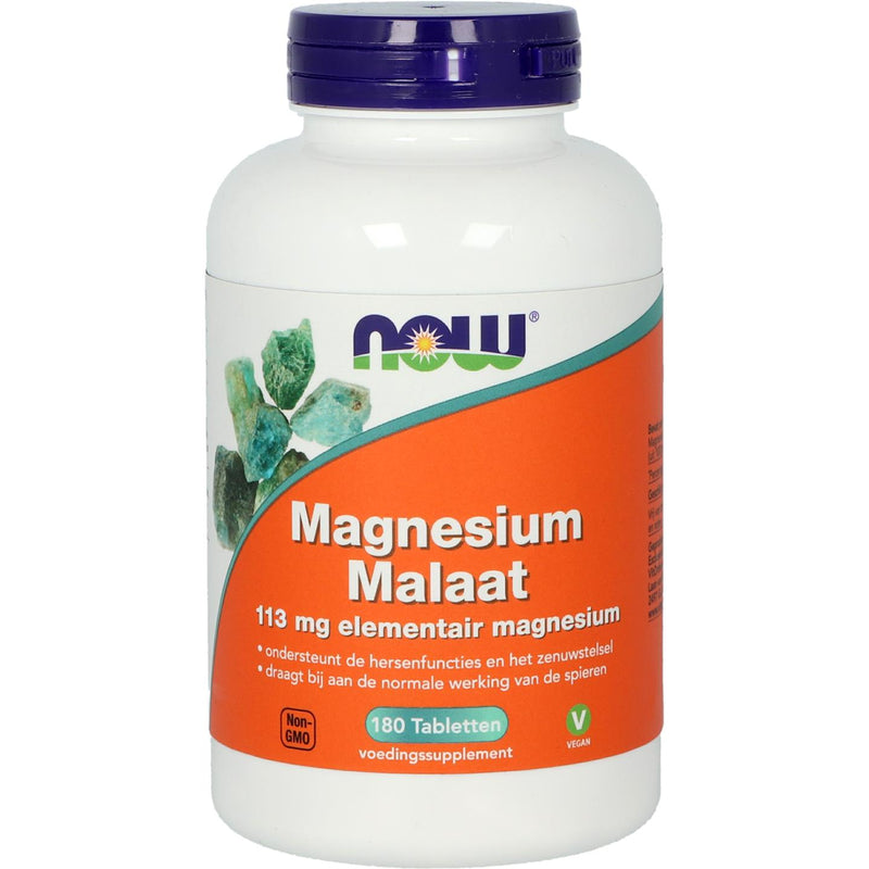 NOW Magnesium Malaat 113 mg - 180 tabletten