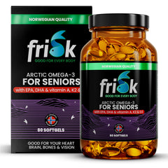 Frisk Omega 3 senioren – visolie met K2, A & D3 80.00 Softgels