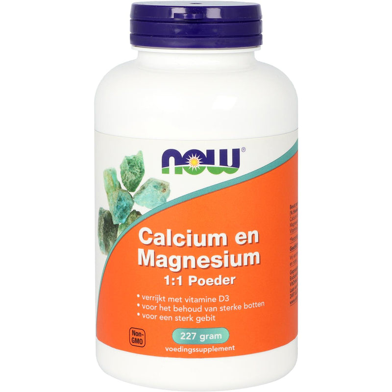 NOW Calcium Magnesium 1:1 poeder - 227 gram
