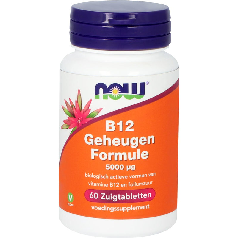 NOW B12 Geheugen Formule 5000 mcg - 60 zuigtabletten