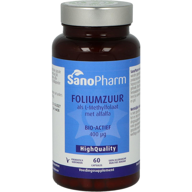 SanoPharm WholeFood Foliumzuur - 60 capsules