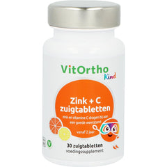 VitOrtho Zink + C zuigtabletten Kind - 30 zuigtabletten