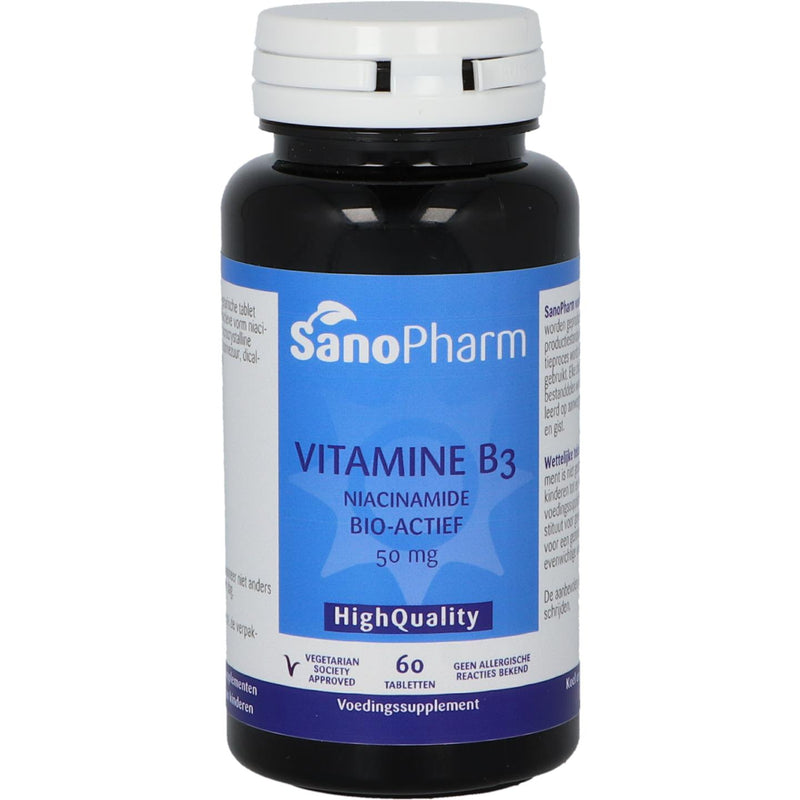 SanoPharm Vitamine B3 (Niacinamide) 50 mg - 60 tabletten