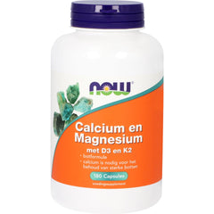 NOW  Calcium en Magnesium met D3 en K2 - 180 capsules