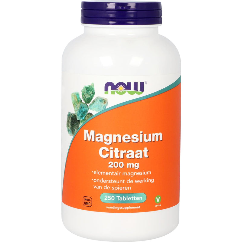 NOW  Magnesium Citraat 200 mg - 250 tabletten