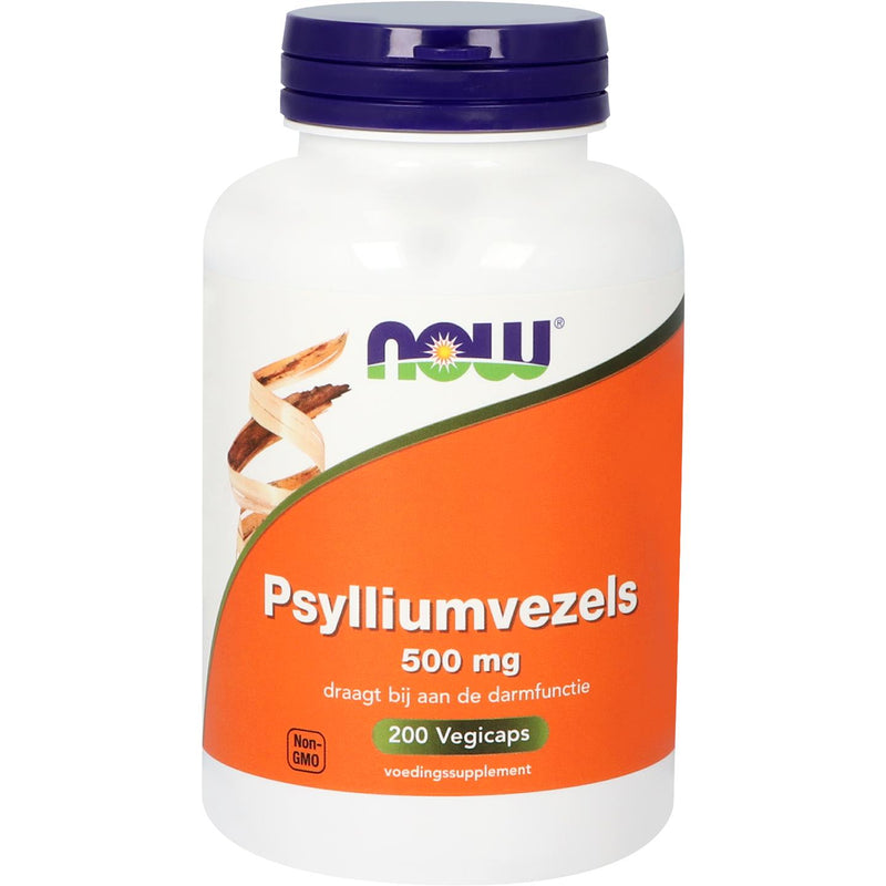 NOW  Psylliumvezels 500 mg - 200 Vegetarische capsules