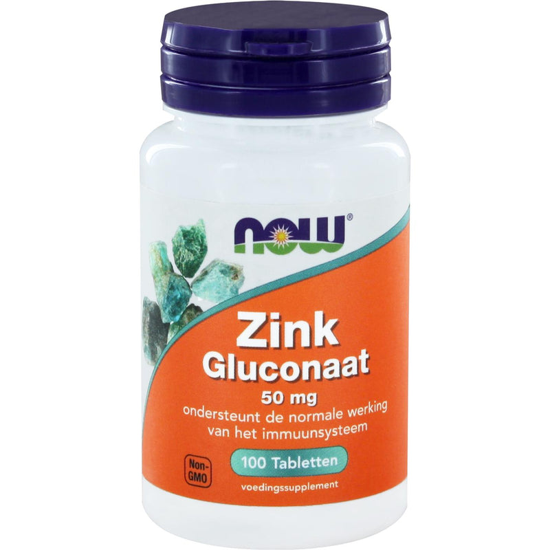 NOW  Zink Gluconaat 50 mg - 100 tabletten