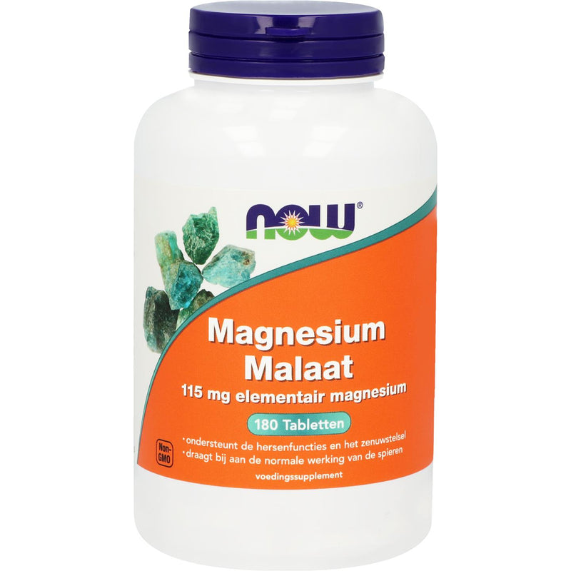 NOW  Magnesium Malaat 115 mg - 180 tabletten