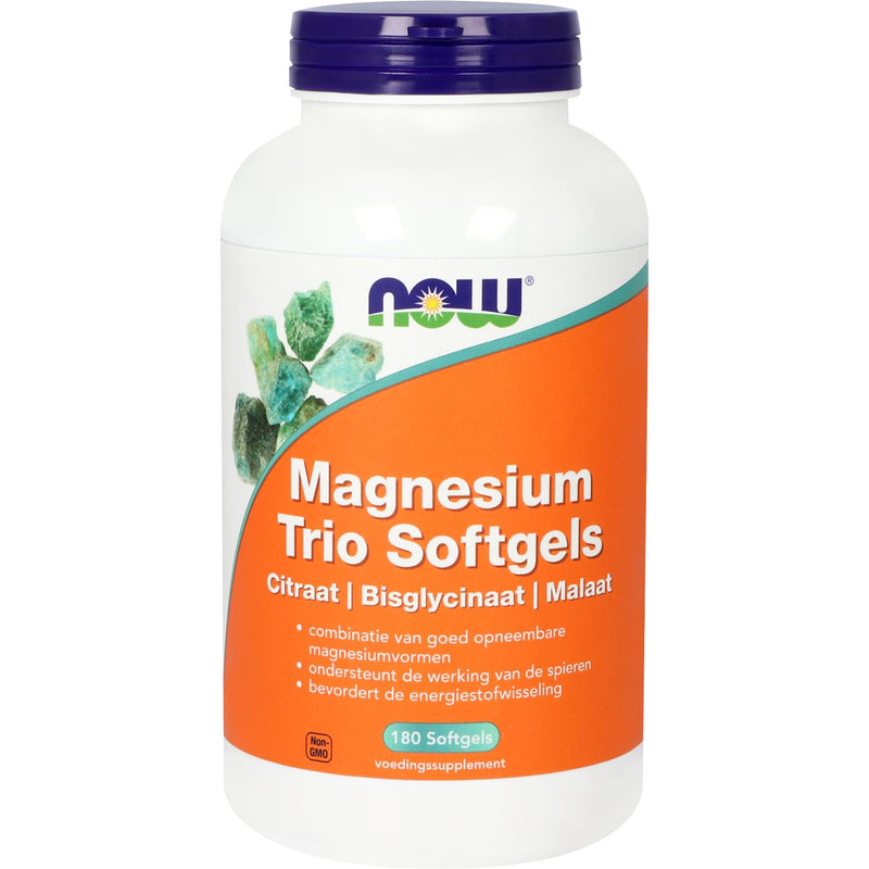 NOW  Magnesium Trio Softgels - 180 softgels