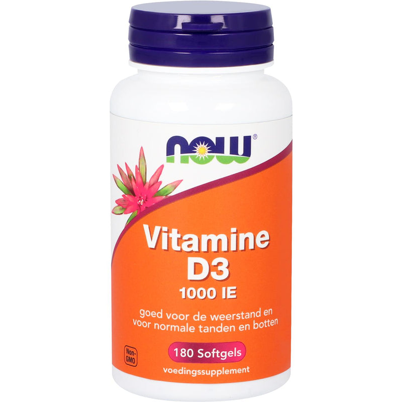NOW  Vitamine D3 1000 IE - 180 softgels
