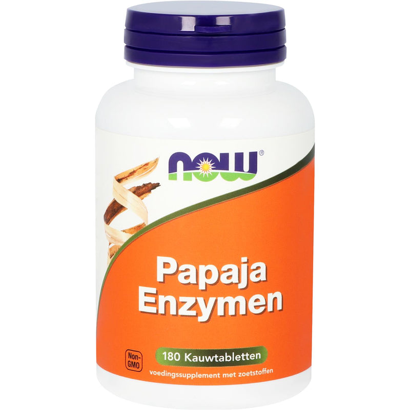 NOW  Papaja Enzymen - 180 kauwtabletten