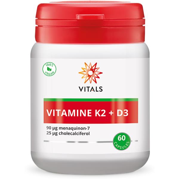 Vitals Vitamine K2 90 mcg + Vitamine D3 25 mcg - 60 Capsules