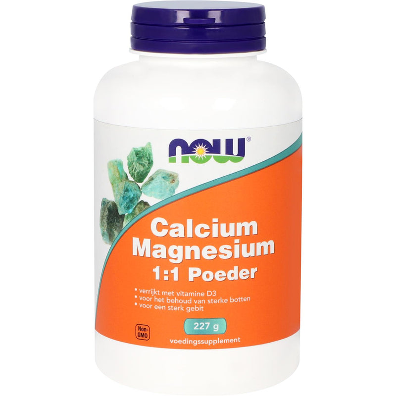 NOW  Calcium Magnesium 1:1 poeder - 227 gram